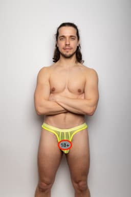 SUKREW Sheer Low-rise Thong Acid Yellow - MAAT XS - Erotisch Heren Ondergoed - String voor Man - Sexy mannen String — thumbnail 4