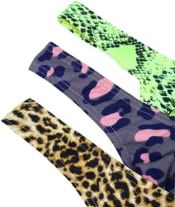 LekkerStout Heren Strings 3-Pack - Luipaard, Camouflage & Neon Snake Print - Sexy Herenondergoed | XL | ( LS103 ) — thumbnail 2