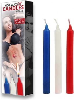Bondage Play - Hot Wax SM Kaarsen - 3 Stuks - Rood, Wit & Blauw - Erotische Speeltjes - Koppels - BDSM — thumbnail 1
