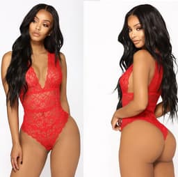 Jumada's - Bodysuit - Lingerie - Kant - Vrouwen - Rood — thumbnail 1