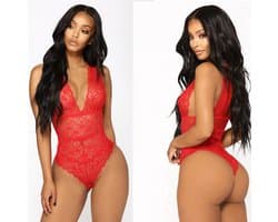 Jumada's - Bodysuit - Lingerie - Kant - Vrouwen - Rood