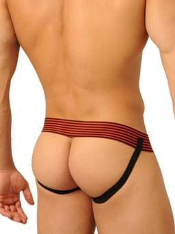 Leren jockstrap zwart/rood maat extra large — thumbnail 2