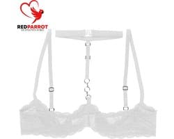 Erotische Beha Open Cup - Choker - Wit - Porno - Lingerie - Open Borsten - Sexy
