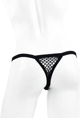 BamBella® String -L/XL - kant voor mannen Erotische Sexy Lingerie Heren Zwart mannen ondergoed slip doorzichtig — thumbnail 3