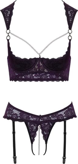 Longline Jarretel Set Open Kruis met Parels — thumbnail 5