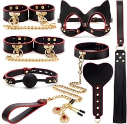 Zora Welles - BDSM set voor beginners - BDSM Extreem - BDSM Set Leer - BDSM Masker - BDSM Handboeien - BDSM Zweep - BDSM Set Mondbal met luxe opbergkoffer en meer! — thumbnail 8