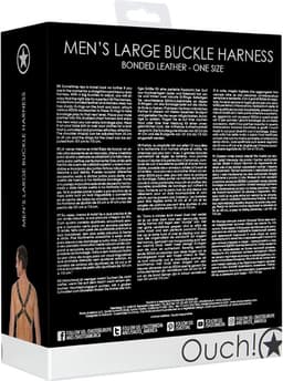 Men's Large Buckle Harness - One Size - Zwart — thumbnail 2