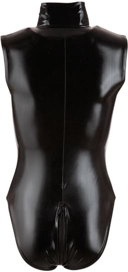 Cottelli Collection – Sexy Body met Verfijnde Wetlook met Korte Mouwen en Dubbele Rits voor Pure Seductie – Maat XL – Zwart — thumbnail 10