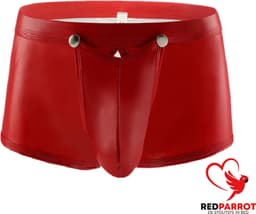 PU Lederen boxershort - Open kruis functie - Erotisch heren ondergoed - Latex look — thumbnail 3