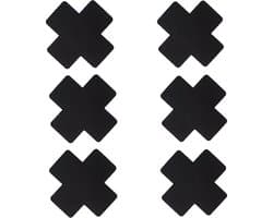 3 pairs of nipple covers - 3 Paar Tepelstickers - Boob stickers - Nipple stickers cross - Tepelplakkers - Tepelstickers kruis - Zwart - Sexy - Black - Erotisch feest - Festival - Gay Pride