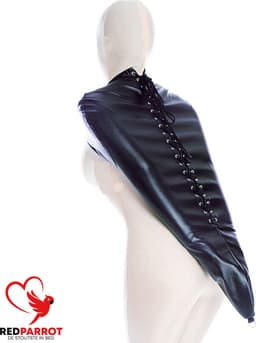 Masker En Armbinder - PU Leder - Zwart - Bondage - One size - Dwangbuis - BDSM — thumbnail 2