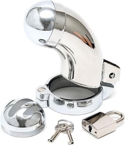 Rimba Bondage Play - Kuisheidskooi - Metalen Peniskooi Met Hangslot - Gesloten model - One Size - Zilver — thumbnail 2