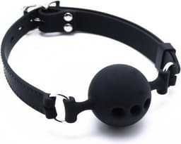 Rimba - Ball Gag - Siliconen Mondknevel Met Metalen Gesp - BDSM Mouthgag Met Verstelbare Band En Ademgaten — thumbnail 1