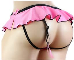 Mini Rok - String - Heren - Roze - Sexy Lingerie - Jarretels Slip — thumbnail 4