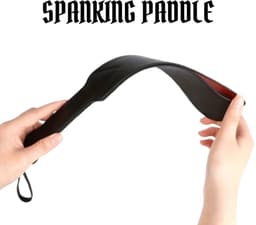 BDSM Spanking Paddle - Liefdeszweep Zwart/Rood - Erotische SM Zweep van Kunstleer - Rollenspel voor Koppels — thumbnail 3