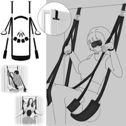YOR® Sex Schommel - Sex Swing Extra Stevig – Seksschommel – Seksspeeltjes voor Koppel – Seks Schommel BDSM – Erotiek Toys - Sex Sling – Love Swing – Discreet Verpakt - Zwart - 35cm x 33cm x 13cm — thumbnail 8