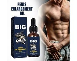 Big Shark Massageolie voor Mannen – 100% Natuurlijk – Verzorgende & Hydraterende Intieme Massageolie