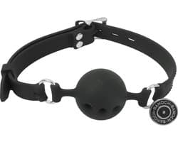 Banoch - ball gag siliconen medium - zwart Ø 4,5 cm met luchtgaten