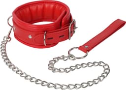 Banoch - Collar & leash Red - Halsband en Riem - Rood met zilver - bdsm — thumbnail 9