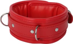 Banoch - Collar & leash Red - Halsband en Riem - Rood met zilver - bdsm — thumbnail 12