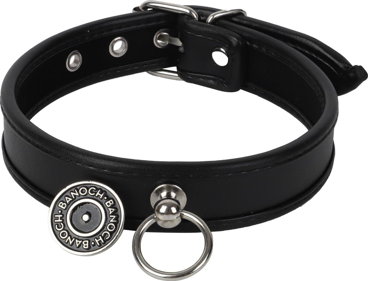 Banoch - Collar of O black - Zwart Pu Leer - halsband bdsm — afbeelding 1