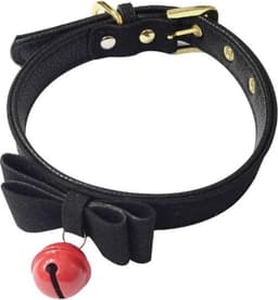 Sexy Klinknagel Choker met Bel - Zwart -Alternatieve Metaal Pu Lederen Kraag Bell  Slave Kostuum Bdsm Bondage Ketting Nekband Sex Toys — thumbnail 1