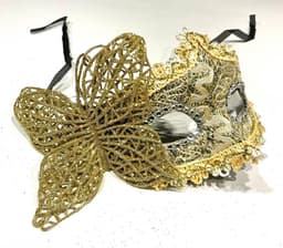 Venetiaans Masker - Maskerade Masker- Kantpatroon - Goud/Zilver — thumbnail 3