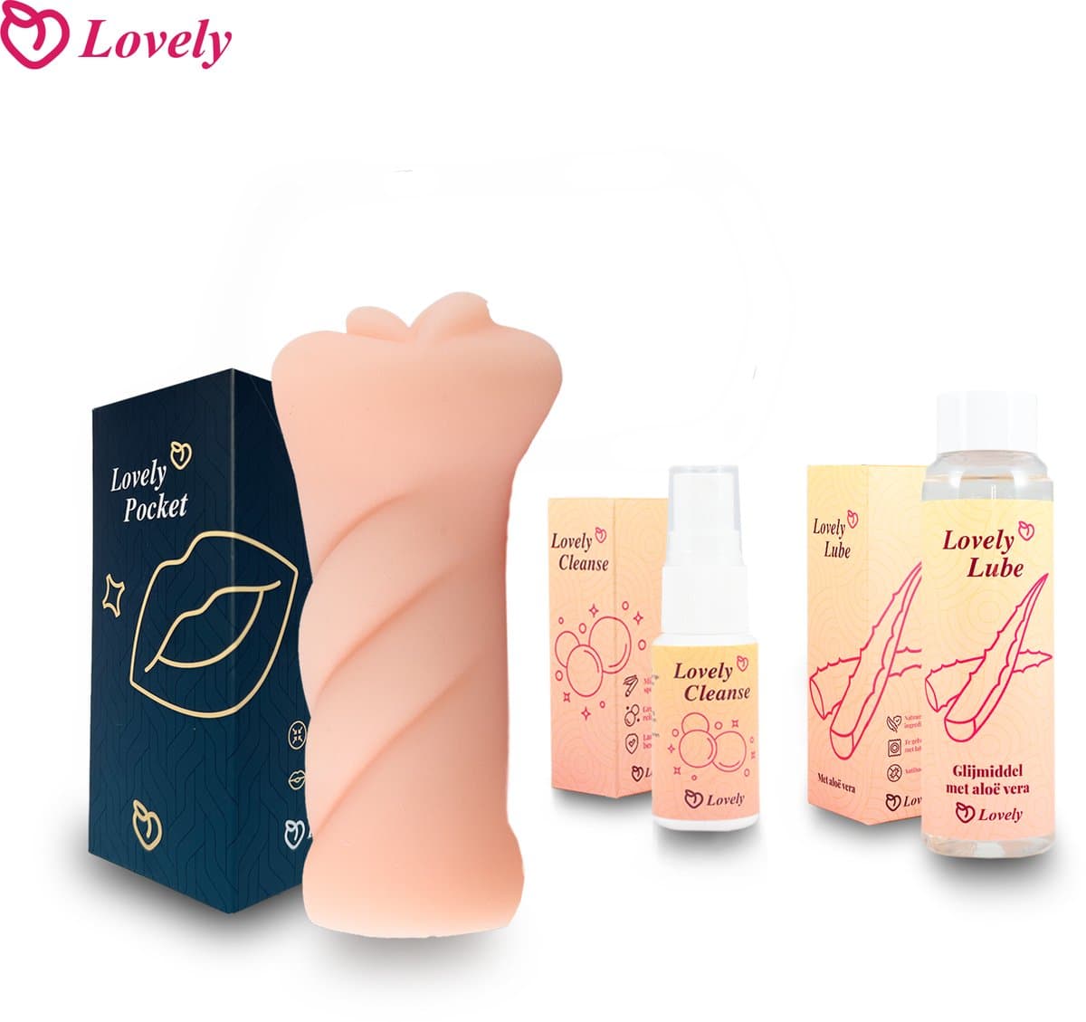 Lovely Pocket-Lovely Lube - Lovely Cleanse Pocket pussy-Glijmiddel-AloeVera-Seksspeeltje-Natuurlijk-Schoonmaakproduct-Verzorging-Antibacterieel — afbeelding 1