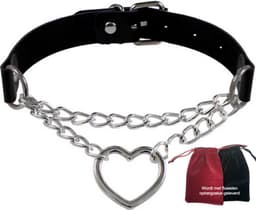 Choker ketting hart – Gothic PU-leer Halsketting – Verstelbaar – Geschikt voor 40 cm hals — thumbnail 1