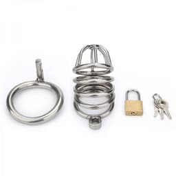 Birdy metalen kuisheidskooi 8 x 3,5 cm - Cockring Maat 40 MM - Metalen Penis Kooi - Metalen Chastity — thumbnail 3
