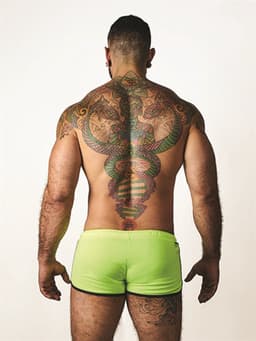 Mister b urban ibiza shorts neon yellow blue xl — thumbnail 2