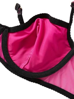 Sexy Lingerieset – Erotische Lingerie – Push-Up Beugel BH met Kant – Hoge Slip met Borduursels – Satijn & Mesh – Luxe 4-delige Set – Boudoir Lingerie – Dare to Undress – Divine Rose – Maat XS/S, M, L — thumbnail 3