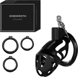 DOWO® - Kuisheidskooi - Peniskooi - Kuisheidskooi voor Mannen - Chastity cage - ABS - Zwart - 3 Maten — thumbnail 1
