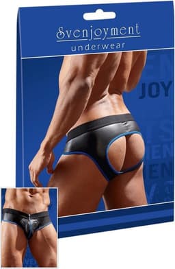 Svenjoyment Underwear Slip Met Open Achterkant - Zwart/Blauw — thumbnail 12