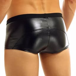 Latex Heren Boxer-Lakleer-Mannen Lingerie-Ritsen-Ondergoed-Erotisch-Sexy-open Kruis — thumbnail 3
