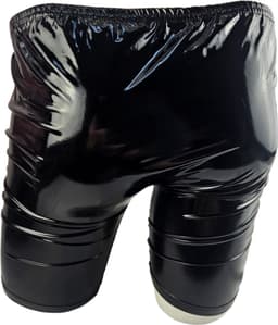 BamBella ® - Boxer short - Maat S/M - Datex Zwart korte brok (Latex en stof SM kleding BDSM met rits erotische heren kleding ondergoed lingerie onderbroek zwart — thumbnail 4