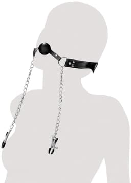 Fetish Fantasy Extreme FF Ball Gag & Nipple - Gag Ball - Zwart — thumbnail 2