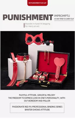 Dare to Undress – Fifty Shades of Grey – Luxe 8-delige BDSM Set met Opbergkoffer – Premium – BDSM Bondagesets - Valentijn Cadeau - Handboeien, Halsband, Masker, Gagbal & Zweep - Sex Toys voor Koppels - Seksspeeltjes voor mannen en vrouwen - Kinky — thumbnail 6
