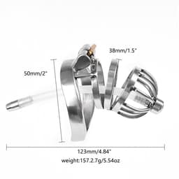 Fixxx - Ethan - Kuisheidskooi met Holle Penisplug - Zilver - Twee Diameters 50 mm — thumbnail 3