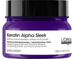 L'Oréal Professionnel Keratin Alpha Sleek Masque - Hydratation et brillance - Contrôle longue durée des frisottis et du volume - 250 ml