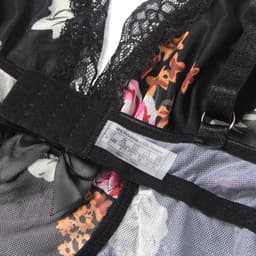 Zeloria Sexy Mesh Nachtjurk met Bloemenprint en Split – Transparante Lingerie Jurk met Kant en Slip – Verleidelijke Nightgown Dames – S — thumbnail 10