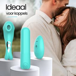IVY LUX - Valentijn cadeautje voor haar - valentijn cadeautje voor hem - Sex toys voor koppels - Set met 3 artikelen inclusief romantische rozenblaadjes - Waterproof - Turquoise — thumbnail 9