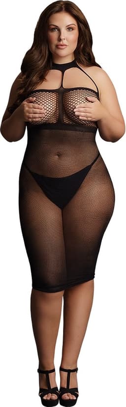Shots - Le Désir Lingerie Jurkje met Hoge Hals - Plus Size black OSX — thumbnail 1
