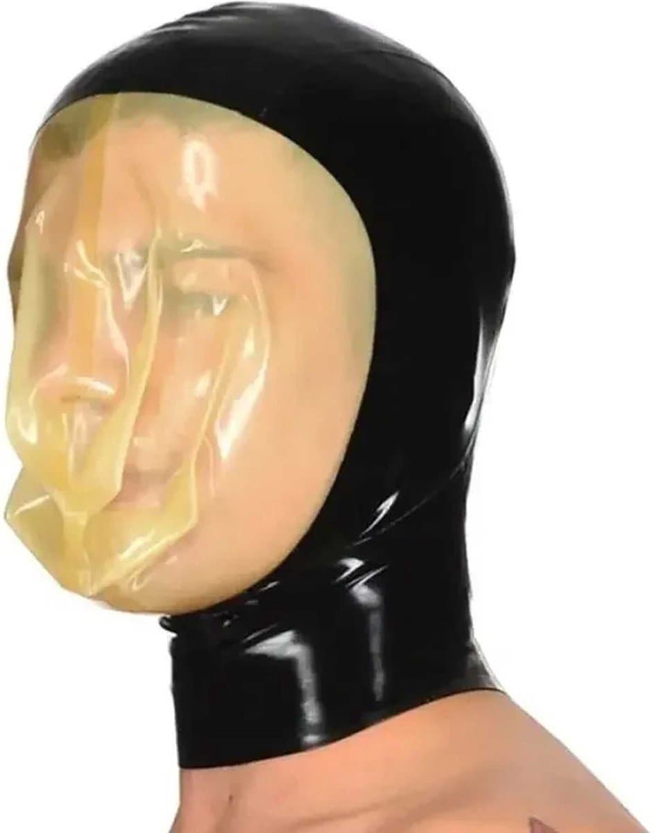 Latex masker met transparante ademhalingszak - Gummi BDSM - Latex rubber hoofd bondage - Dominantie - Hevig - Fetisj - 100% Latex rubber - 4MM Dikte - Maat XS, S en M - Unisex — afbeelding 1