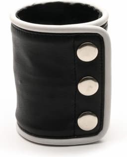 665 Leather - Leren Pols Portemonnee - Zwart Wit - Wrist Wallet Zip Black White — thumbnail 1