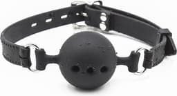 Banoch - ball gag siliconen medium - zwart Ø 4,5 cm met luchtgaten — thumbnail 13