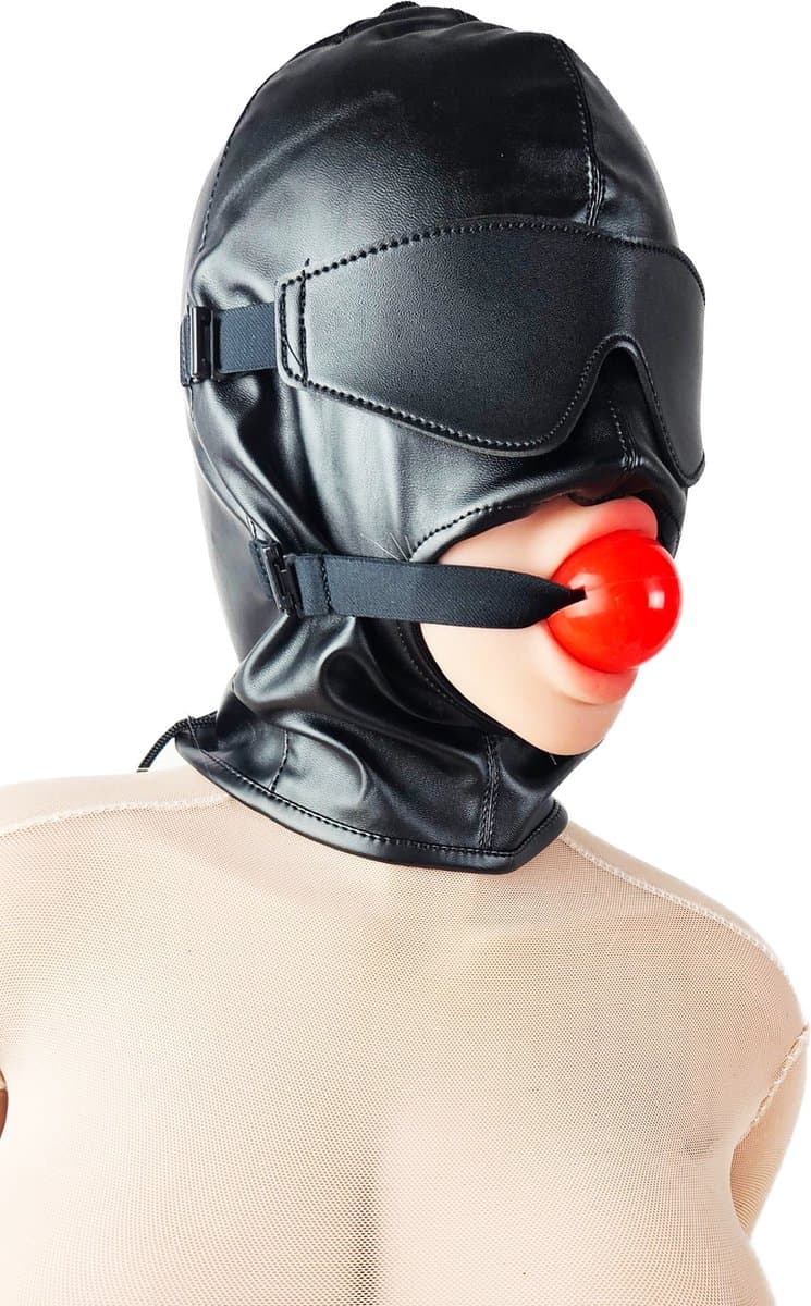 BNDGx® - Extreme BDSM sex Masker - Nep Leer - Met Gag blinddoek - SM Erotisch — afbeelding 1