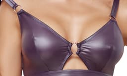Cottelli Collection Open Lingerie in Erotisch Wetlook Stijl - Open Kruis Lingerie - Extra Comfortabele Fit - Maat M — thumbnail 4