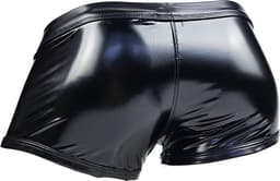 BamBella ® - Boxer short Maat M Datex Zwart (Latex en stof SM kleding BDSM kruisloos erotische heren kleding — thumbnail 4