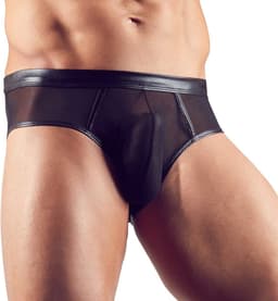 Wetlook Slip Met Open Achterkant - Zwart — thumbnail 3